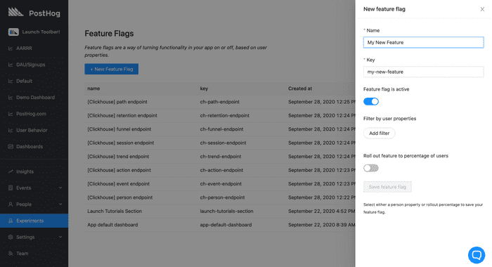 Create feature flags