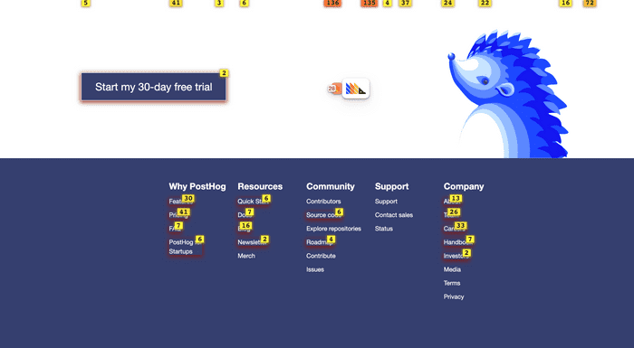 PostHog Website Footer